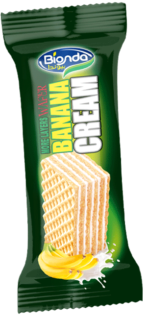 ویفر وانیلی با کرم موز